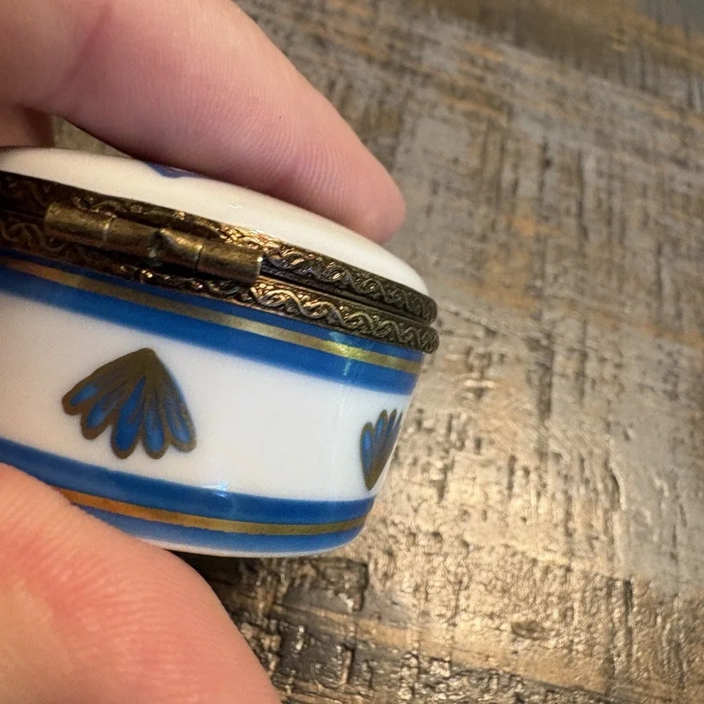 Limoges France Dubarry Trinket Box Mazel Tov Star Of David Peint Main Hebrew